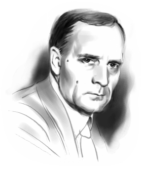 This is an illustration of Dr. Edwin Powell Hubble.